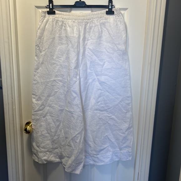 Agnona 100% white linen wide leg pants - Picture 5 of 5